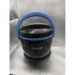 Crock-Pot Lunch Crock Food Warmer Blue Black 20 Oz Heat Travel Carry Slow Cooker